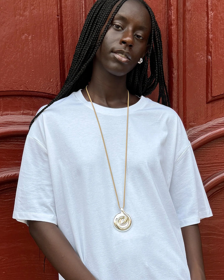 Nico Pendant Rope Necklace - Silver
