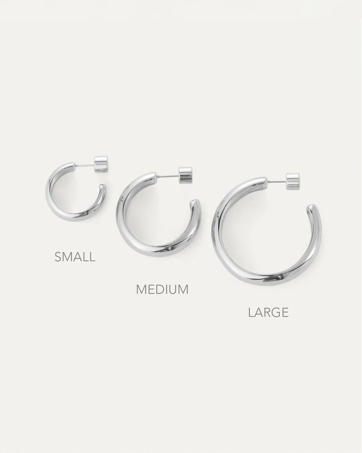 Staple Hoop Earrings - Large - Platinum