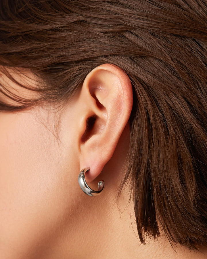 Staple Hoop Earrings - Small - Platinum