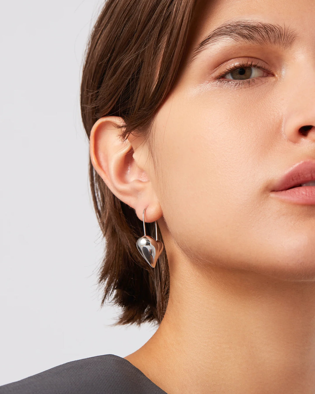 Celeste Heart Earrings - Silver