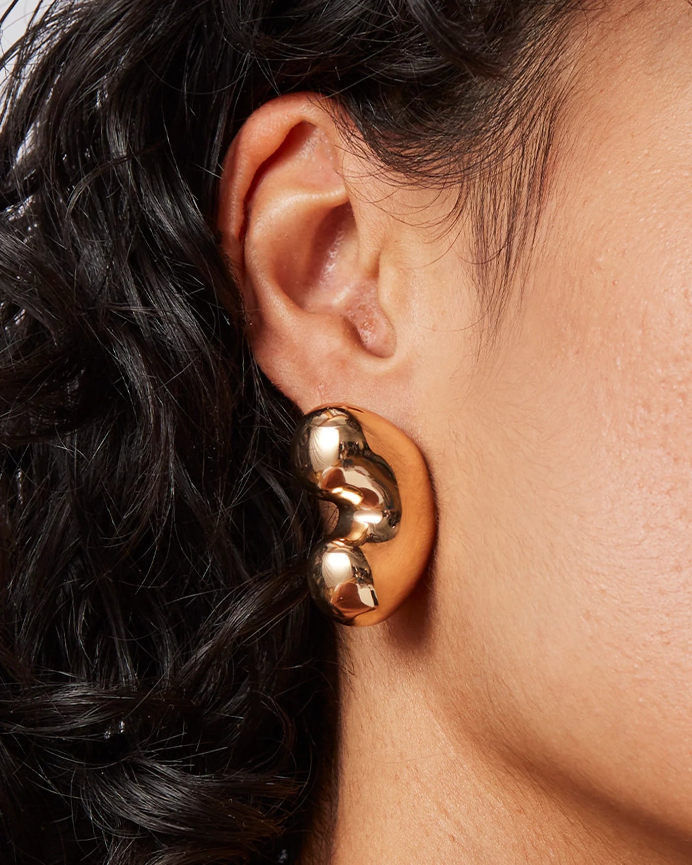 Eliza Puff Earrings - Gold