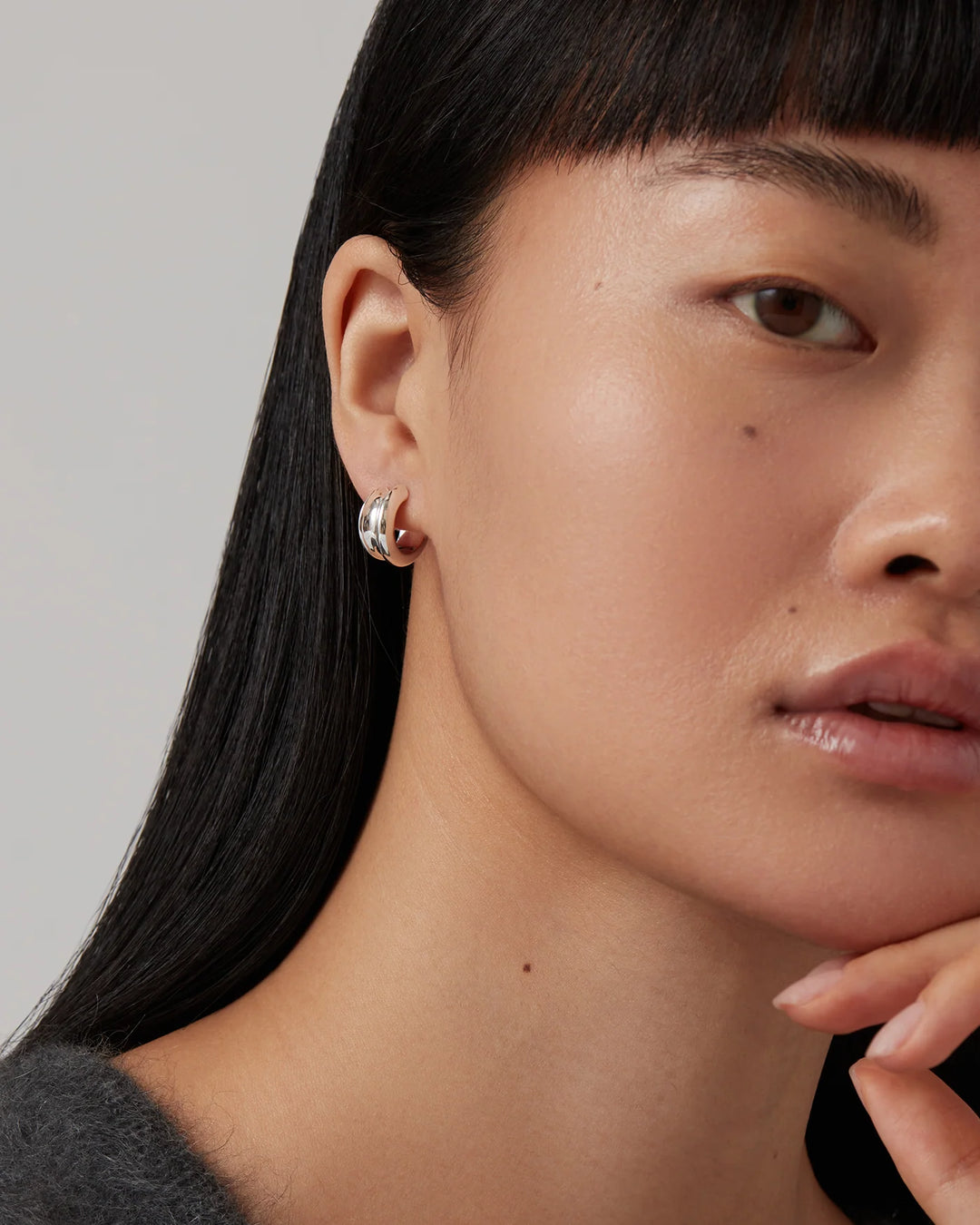 Mini Lennon Hoops - Silver