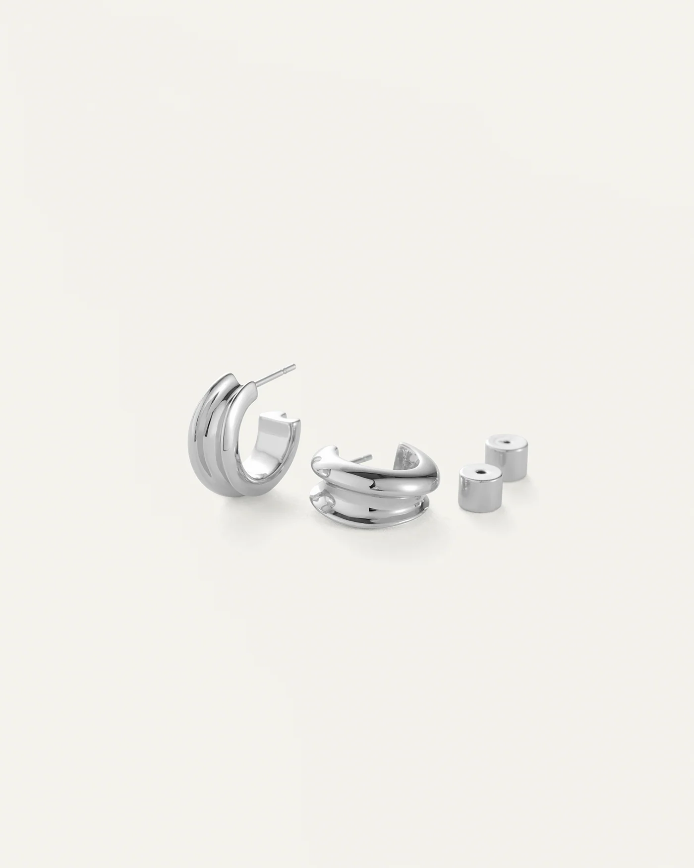 Mini Lennon Hoops - Silver