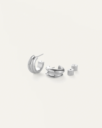 Mini Lennon Hoops - Silver