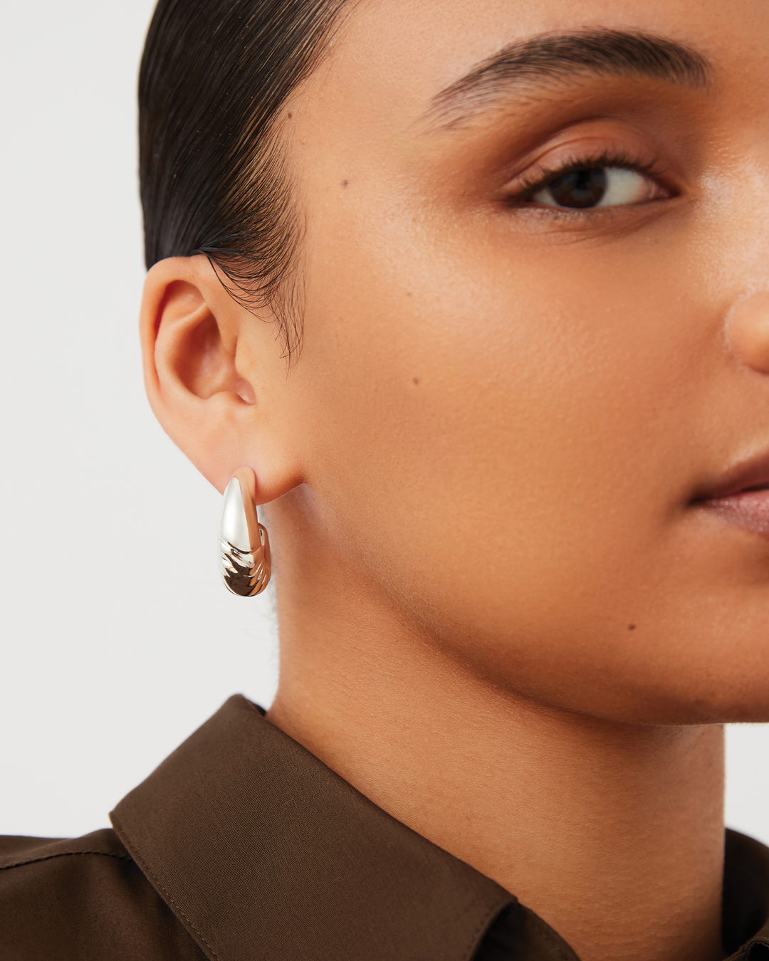 Slim Nelle Hoops - Silver