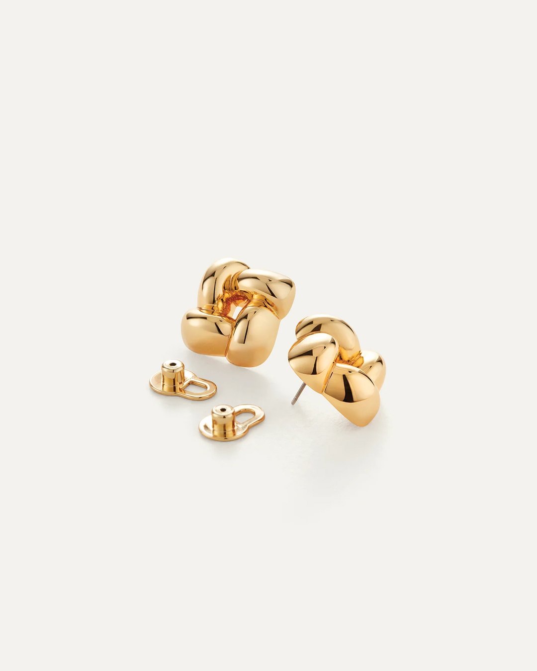 Small Woven Square Earrings - Gold