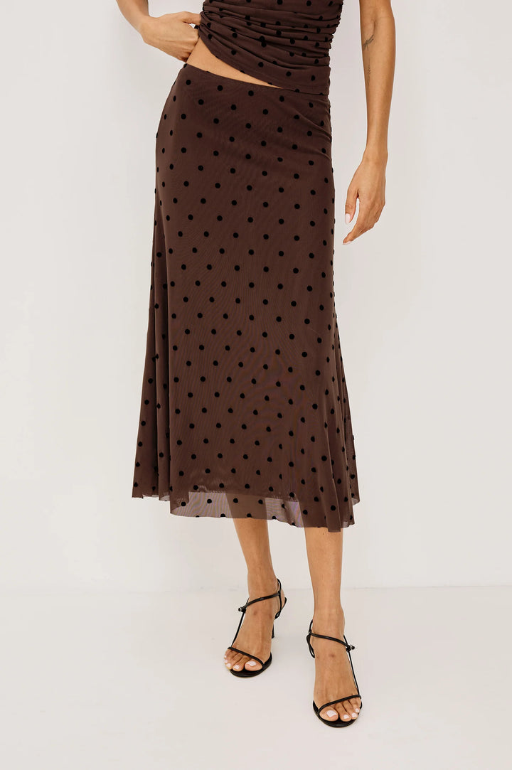 Jordan Skirt - Chocolate Polka Dot