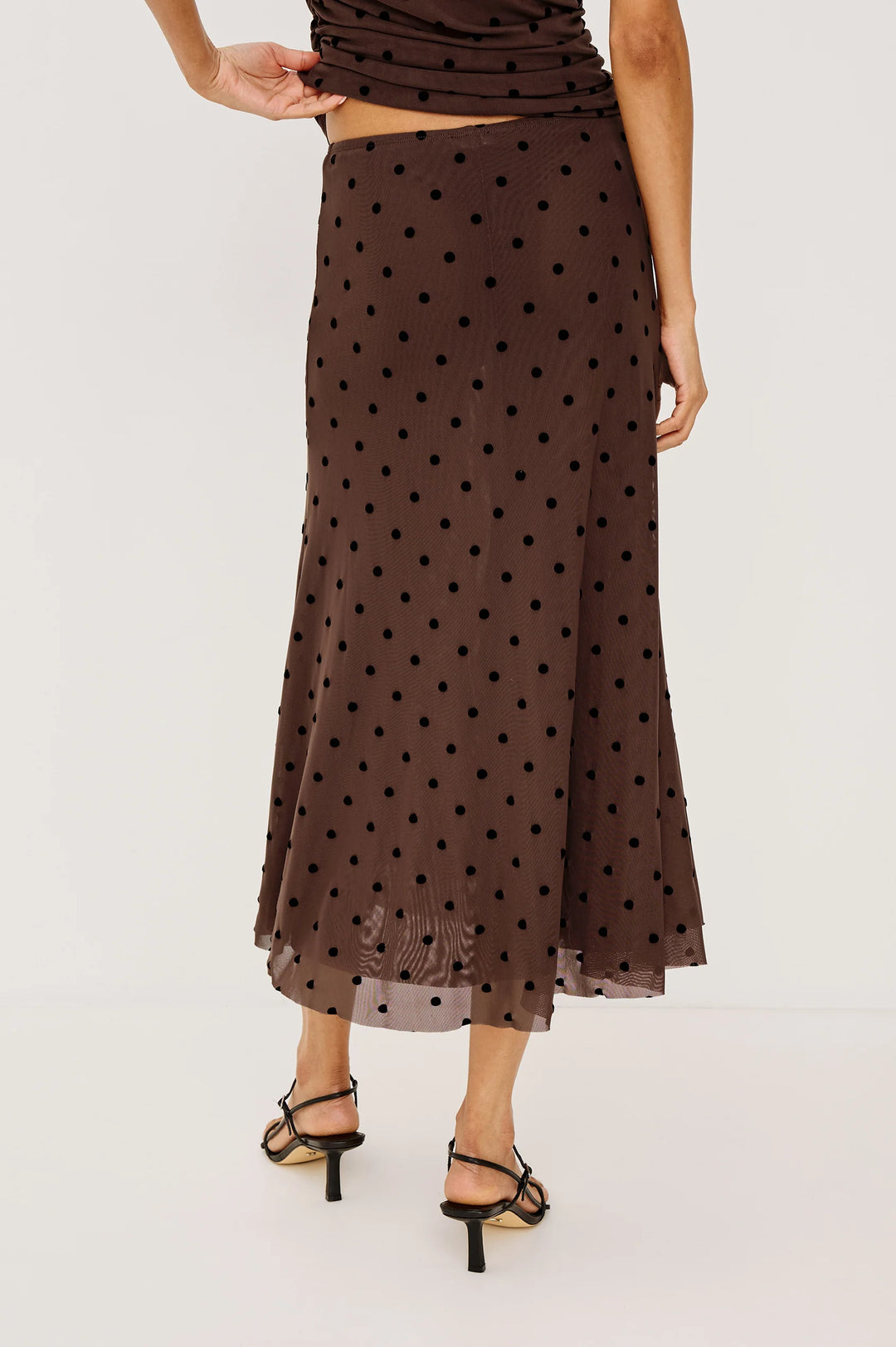 Jordan Skirt - Chocolate Polka Dot
