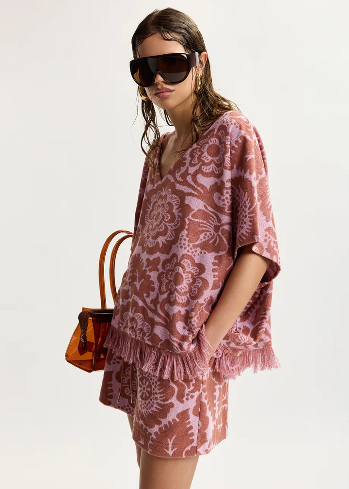 Jacquard Top - Pink/Brown