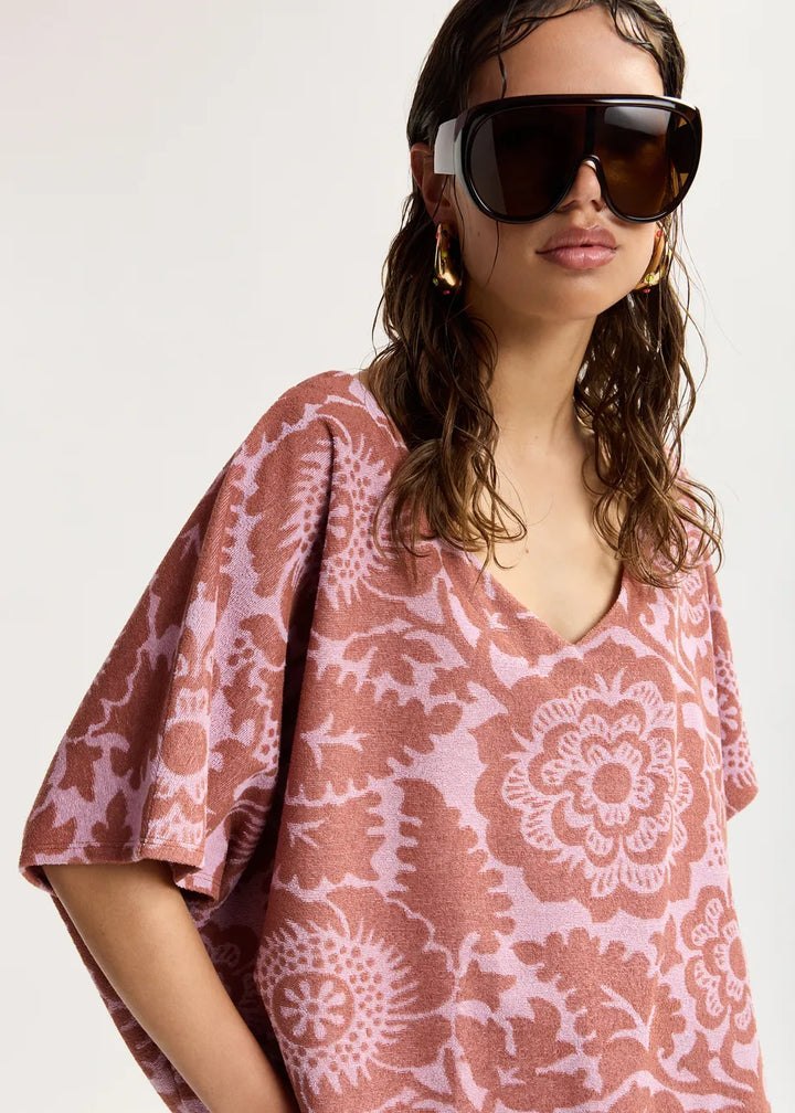 Jacquard Top - Pink/Brown