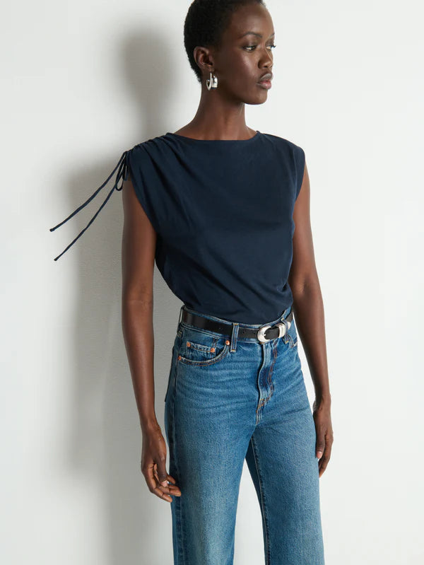 Julie Shoulder Tie Top - Night Sky