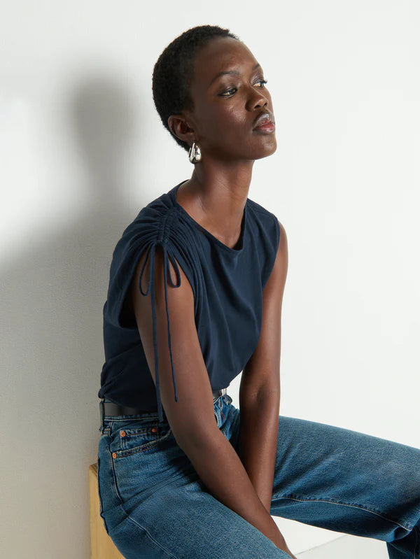 Julie Shoulder Tie Top - Night Sky