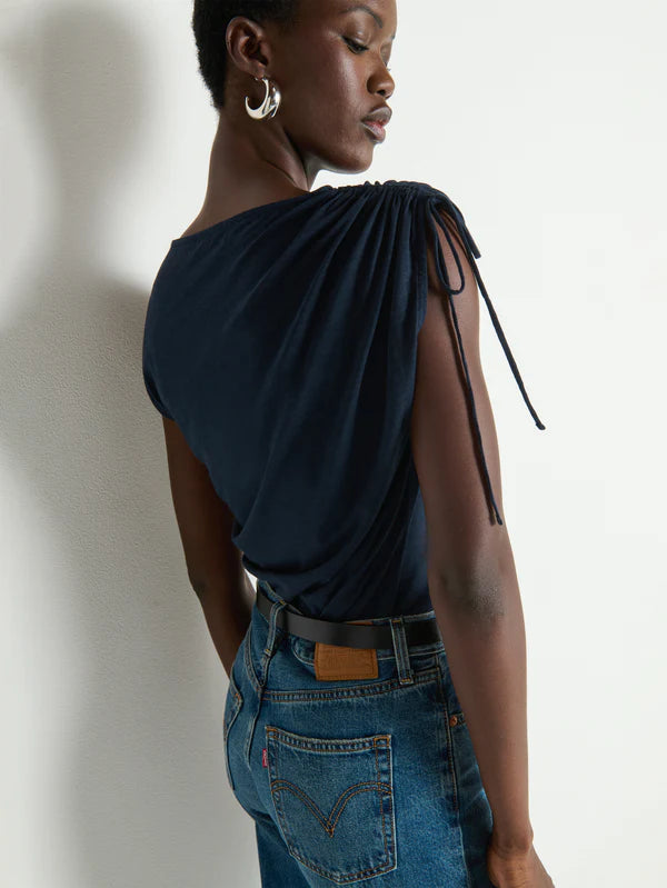Julie Shoulder Tie Top - Night Sky
