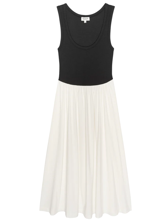 Karla Midi Dress - Porcelain Color Block