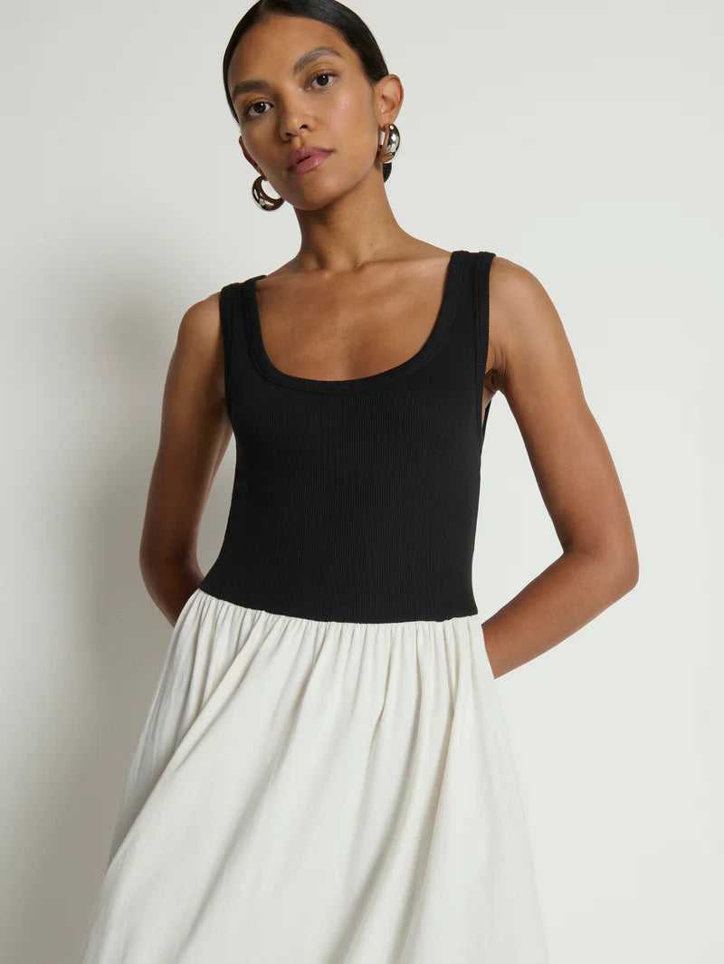 Karla Midi Dress - Porcelain Color Block