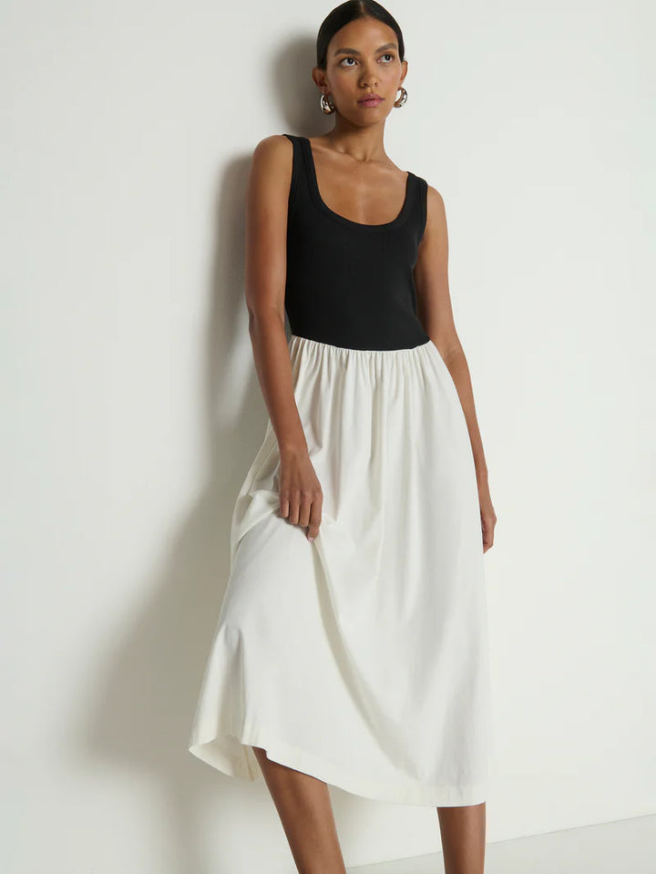 Karla Midi Dress - Porcelain Color Block