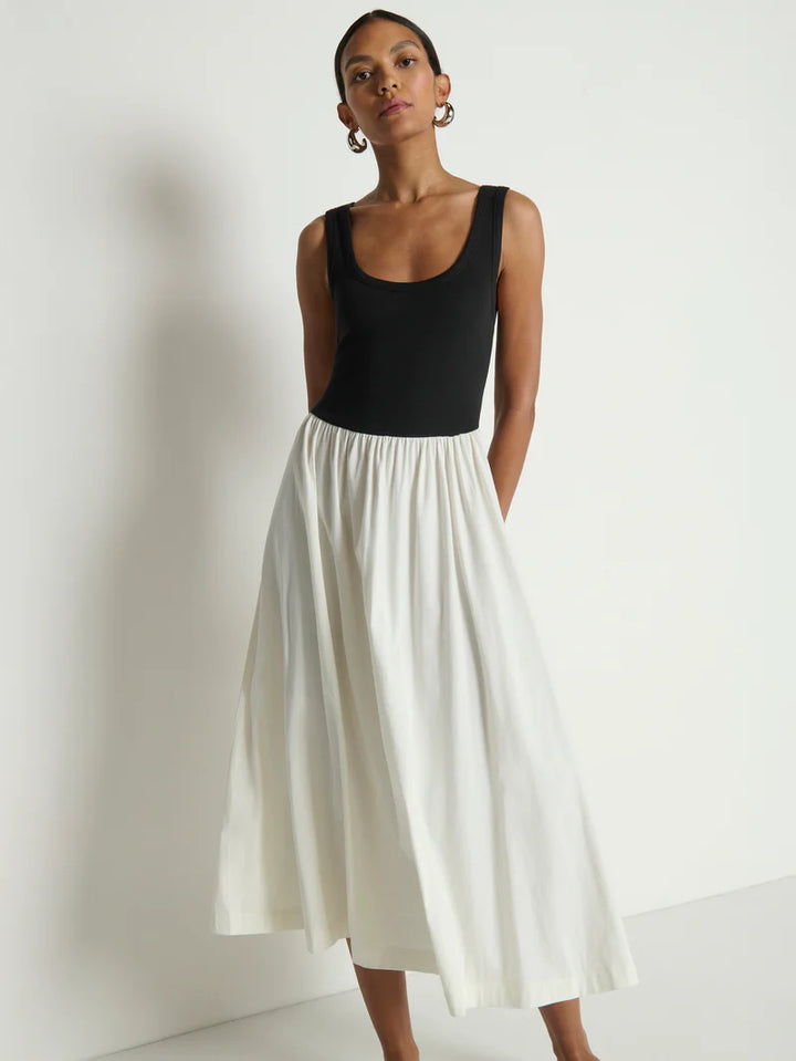 Karla Midi Dress - Porcelain Color Block