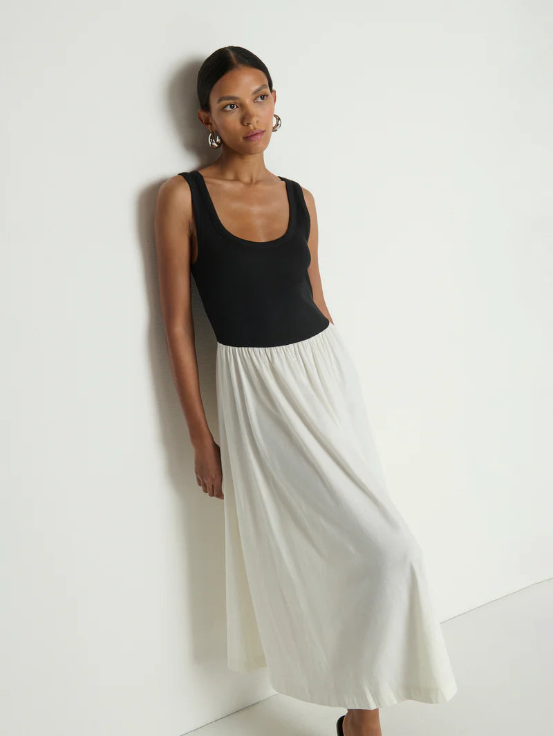 Karla Midi Dress - Porcelain Color Block