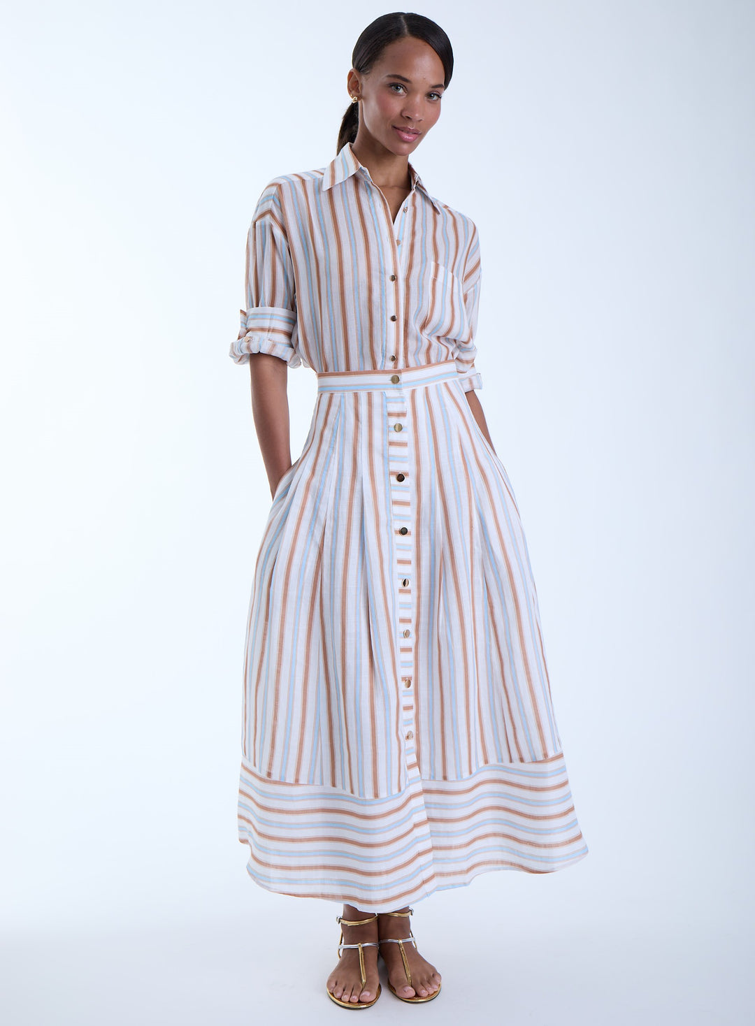 Spencer Midi Skirt - Sky