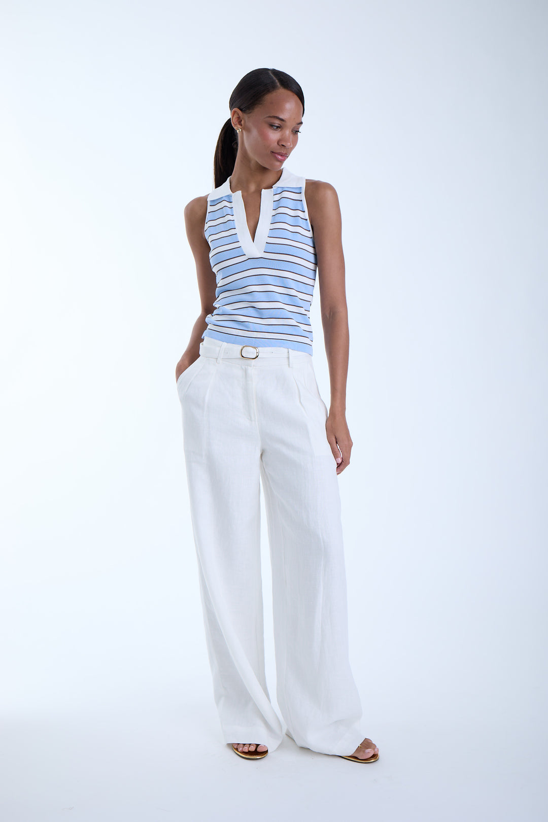 Kira Knit Sleeveless Top - Sky