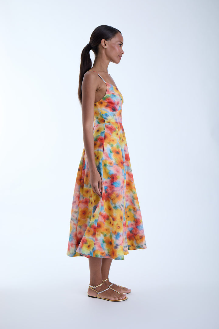 June Print Midi Dress - Blossom Mist