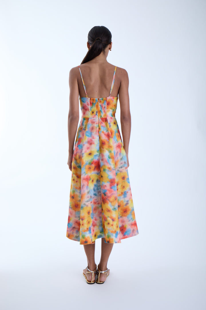 June Print Midi Dress - Blossom Mist