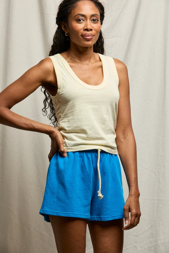 Khara Cotton Binded Tank - Custard
