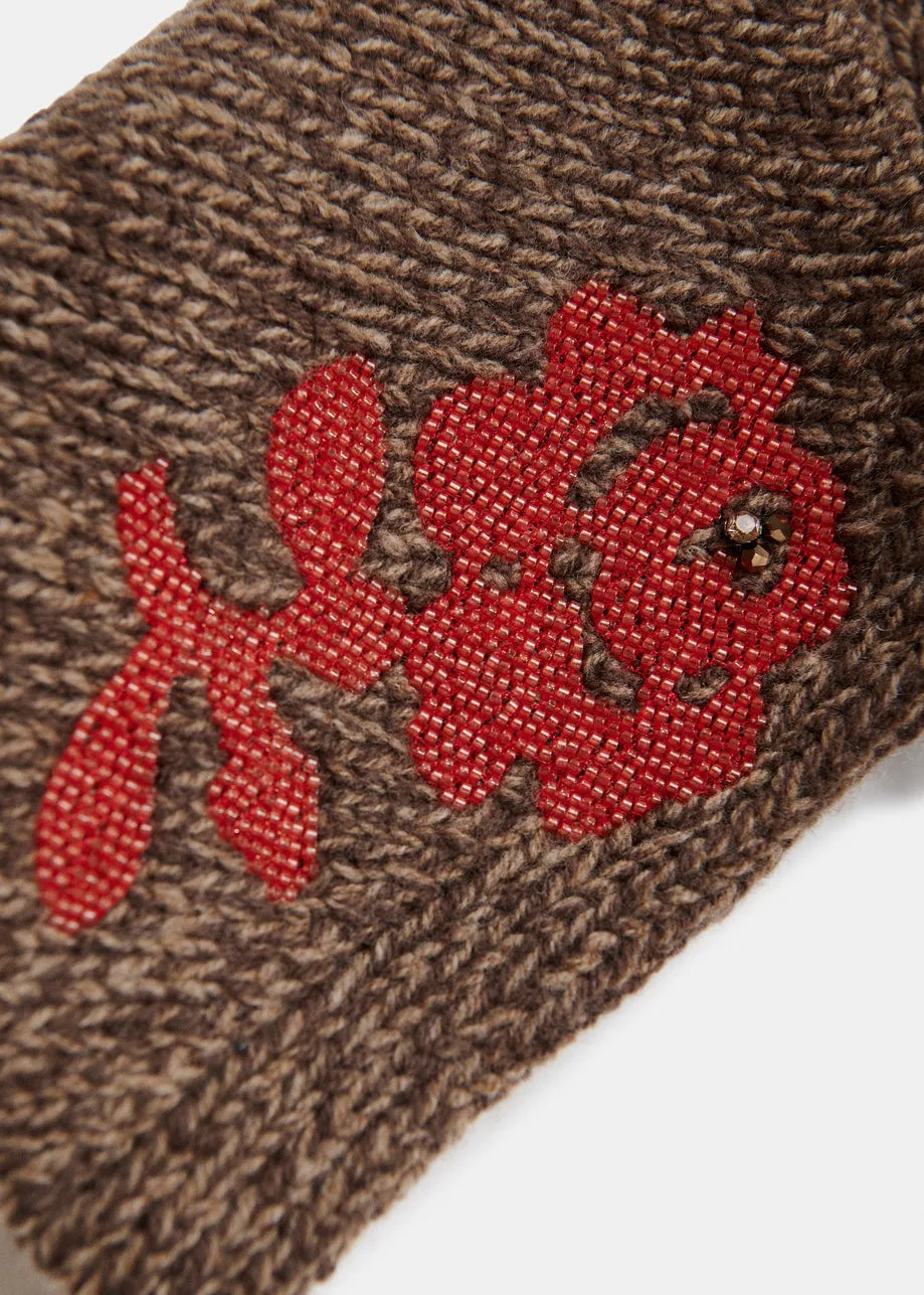 Wool Collar - Brown/Red