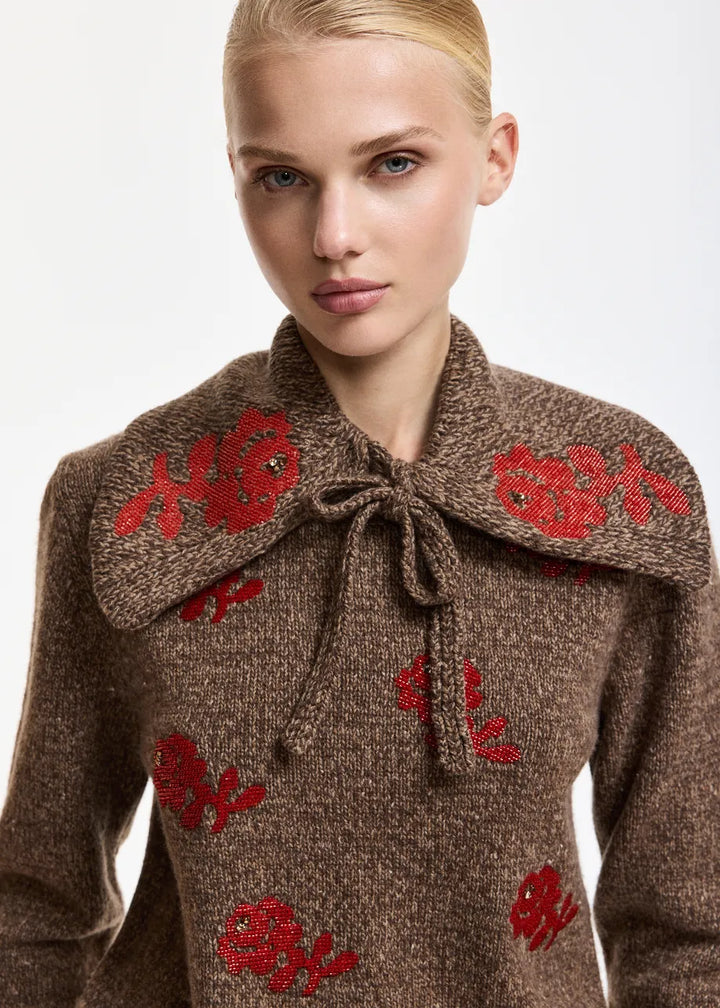 Wool Collar - Brown/Red