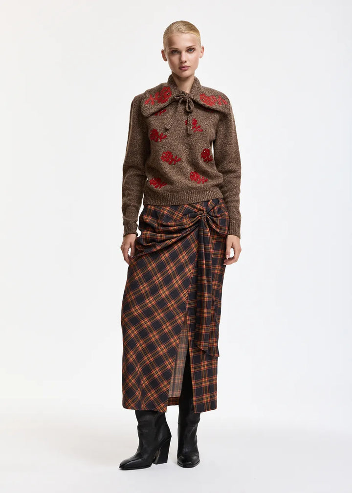 Wool Collar - Brown/Red