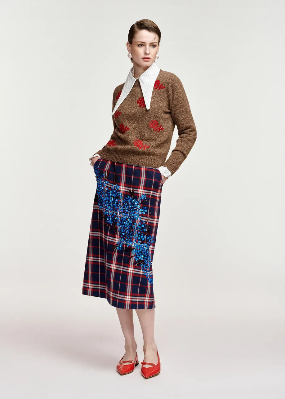 Wool Sweater - Brown/Red