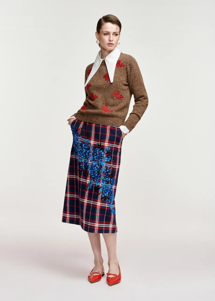 Wool Sweater - Brown/Red