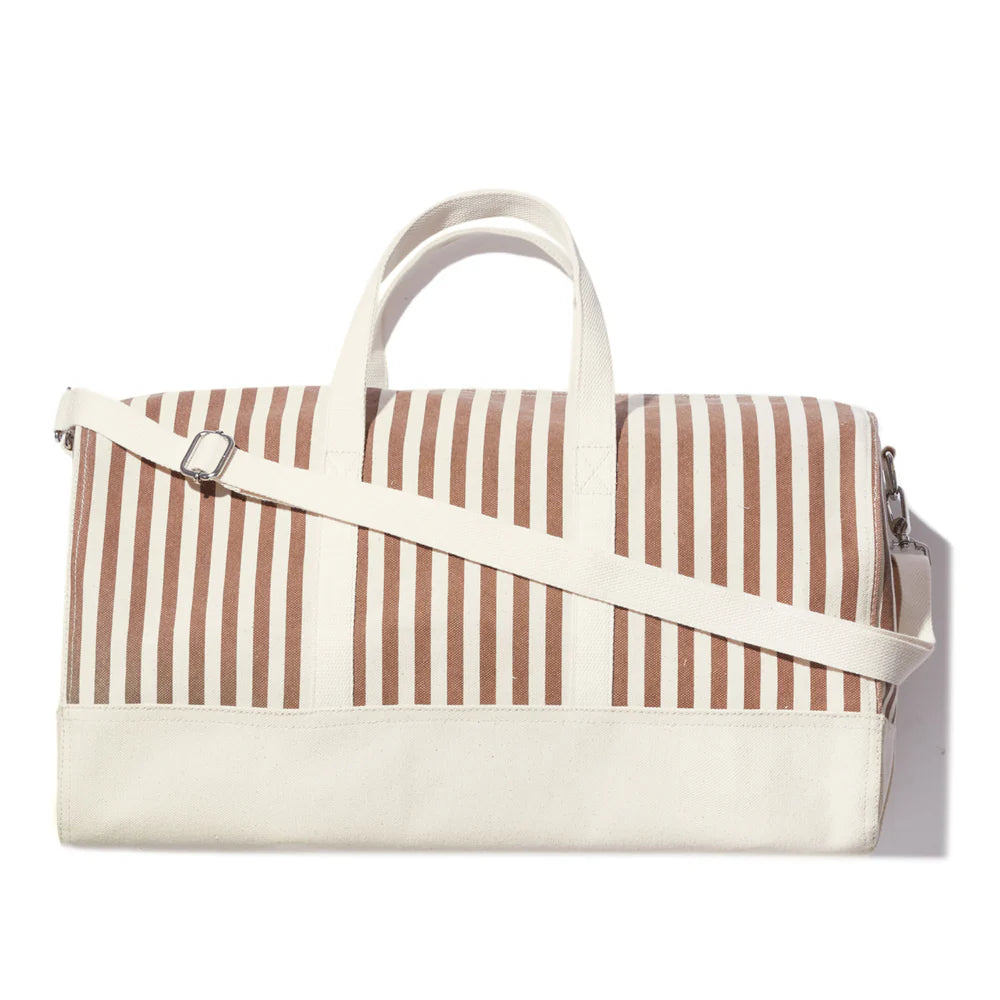 The All Over Striped Duffle Bag - Sand/Canvas Mini Stripe