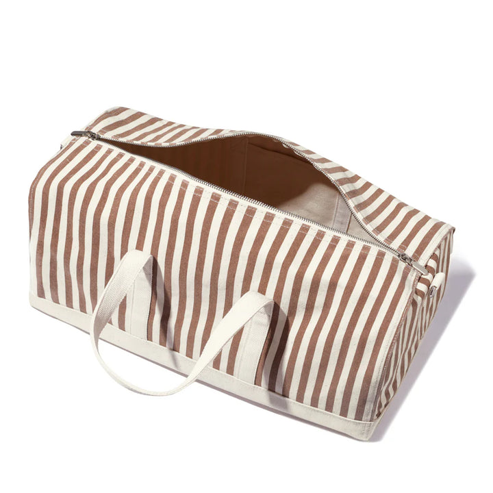 The All Over Striped Duffle Bag - Sand/Canvas Mini Stripe