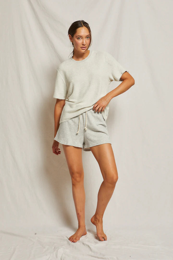 Layla French Terry Sweatshort - Heather Grey