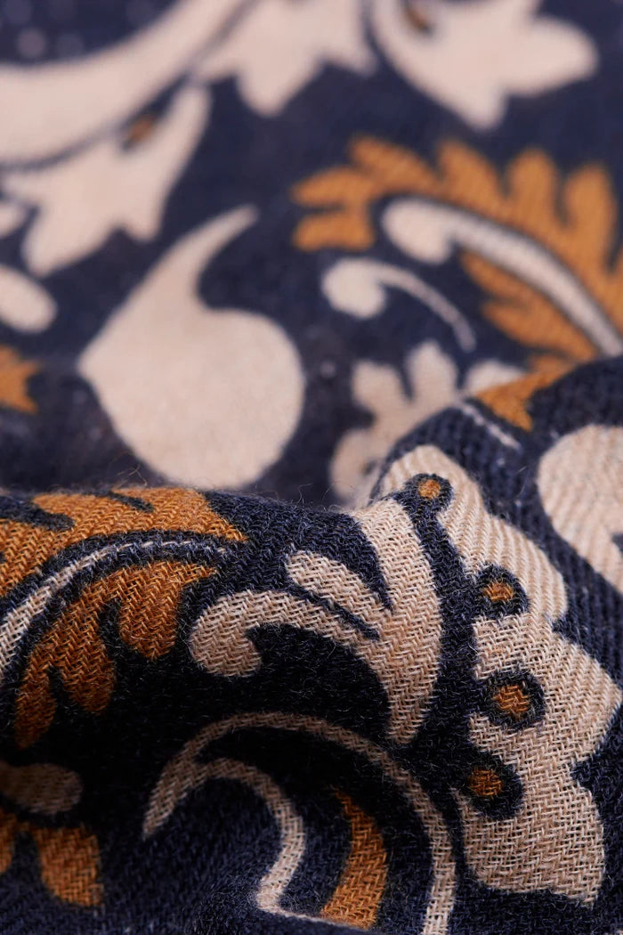 Scarf - Flowers Navy
