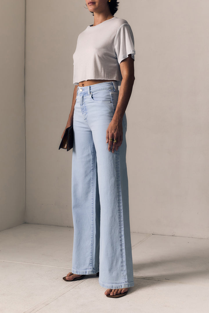 Column Jean High Rise - Powder Blue