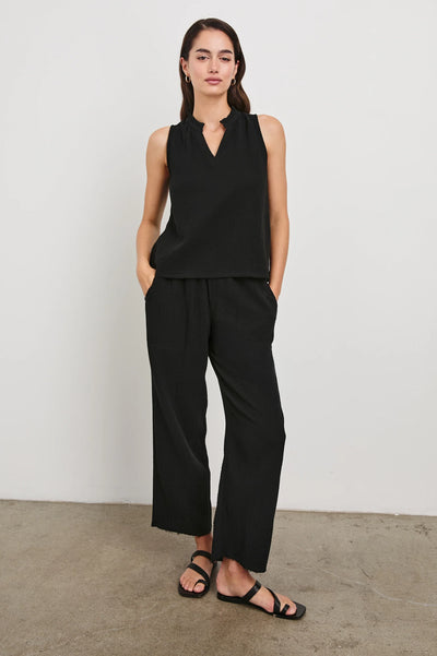 Leon Crop Pant - Black Gauze