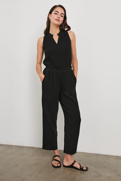 Leon Crop Pant - Black Gauze