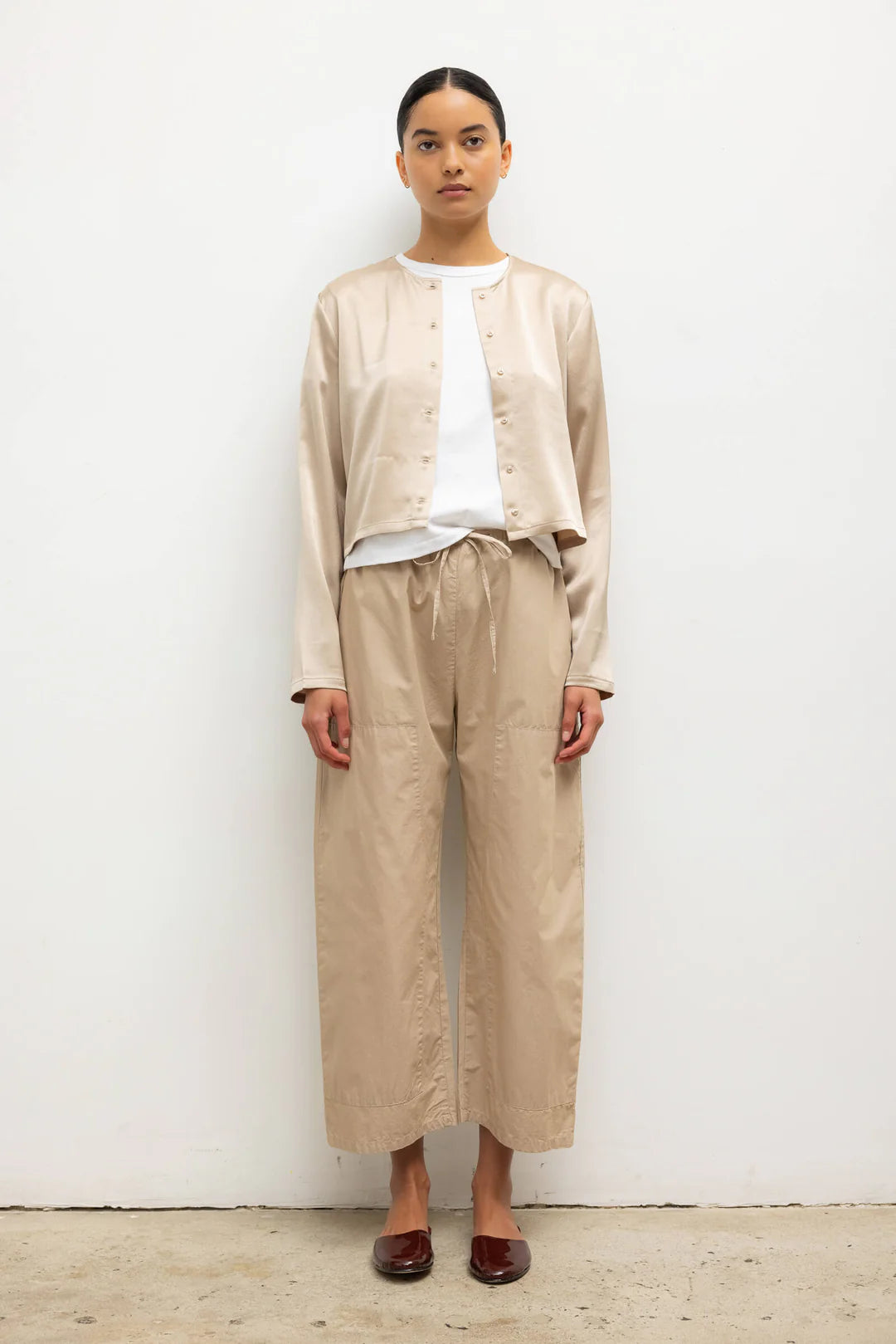 Barb Crew Cardigan - Sand