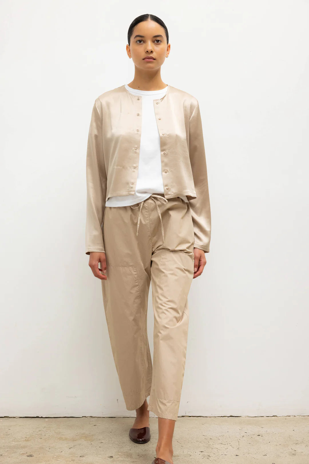 Barb Crew Cardigan - Sand