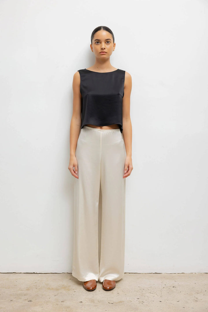 Barb Wide Leg Pant - Creme