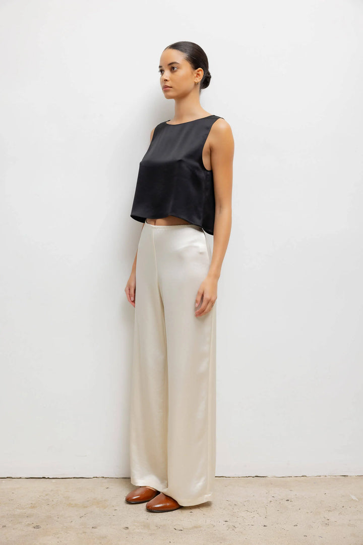 Barb Wide Leg Pant - Creme