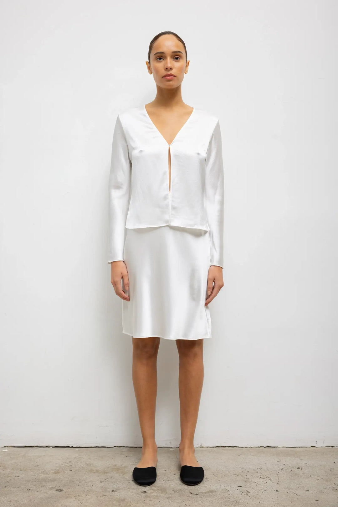 Barb Slip Skirt - Optic White