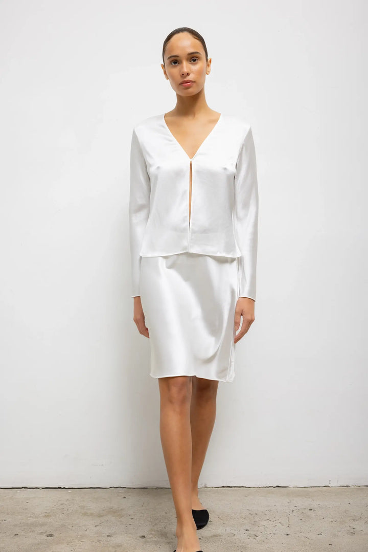 Barb Slip Skirt - Optic White