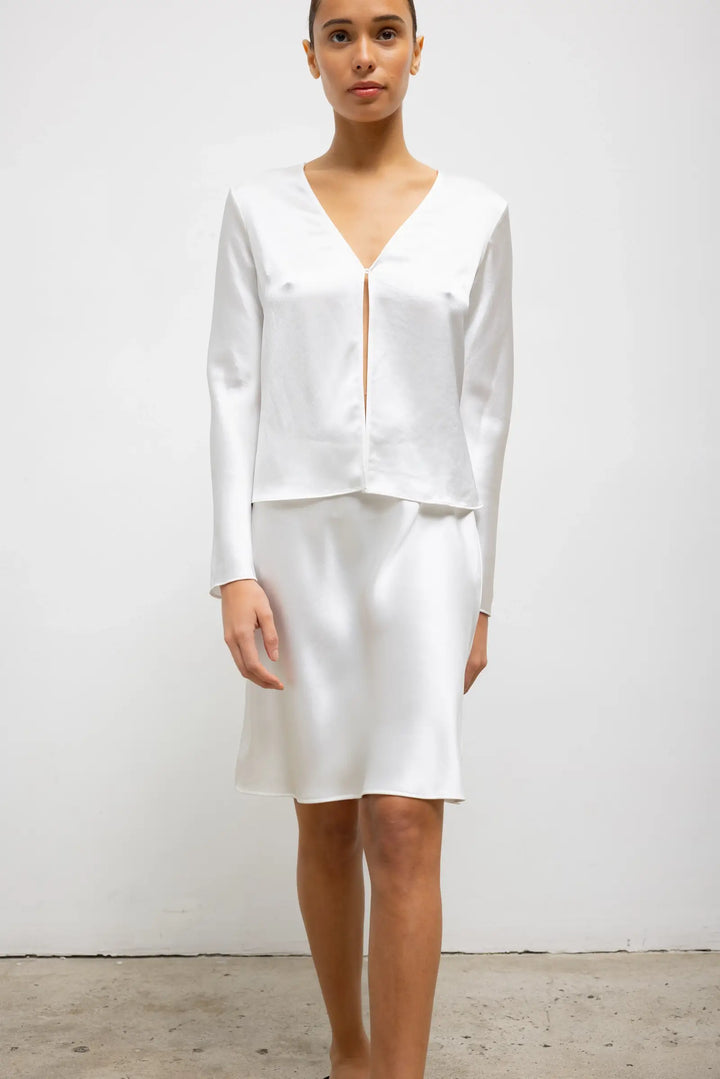 Barb Slip Skirt - Optic White