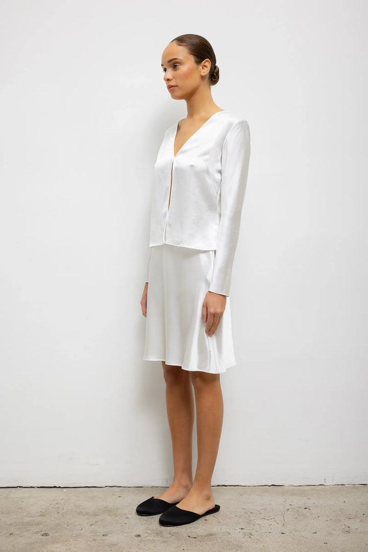 Barb Slip Skirt - Optic White