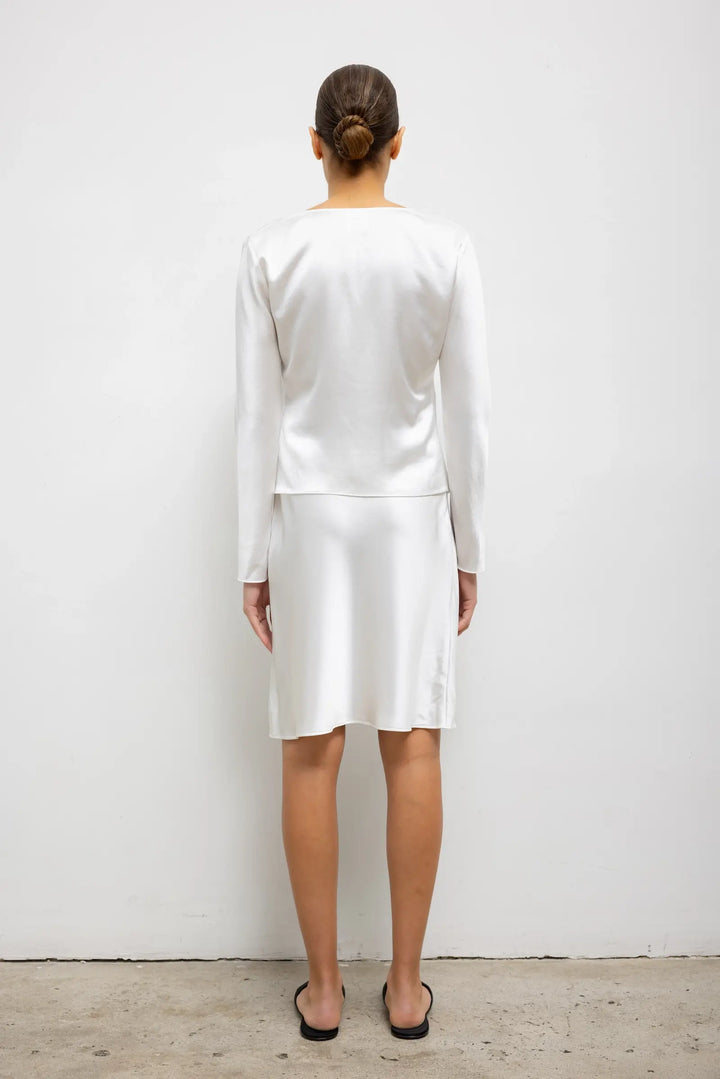 Barb Slip Skirt - Optic White