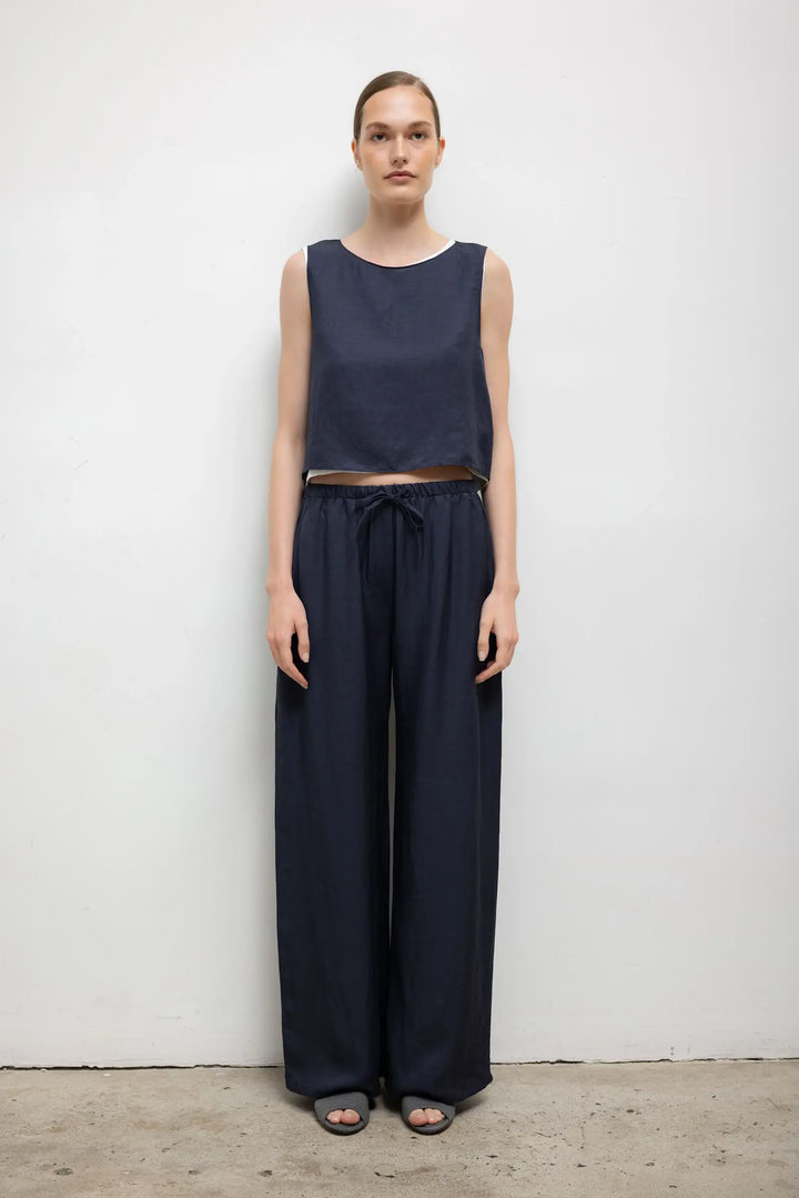 Daniel Crop Sleeveless Crew - Midnight