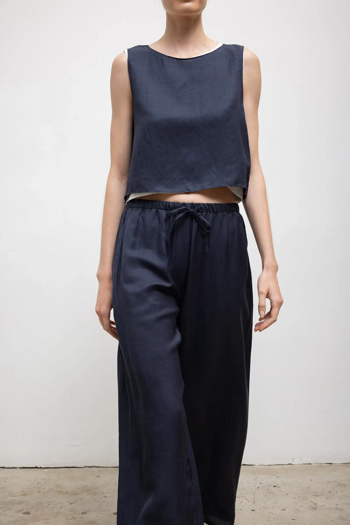 Daniel Crop Sleeveless Crew - Midnight